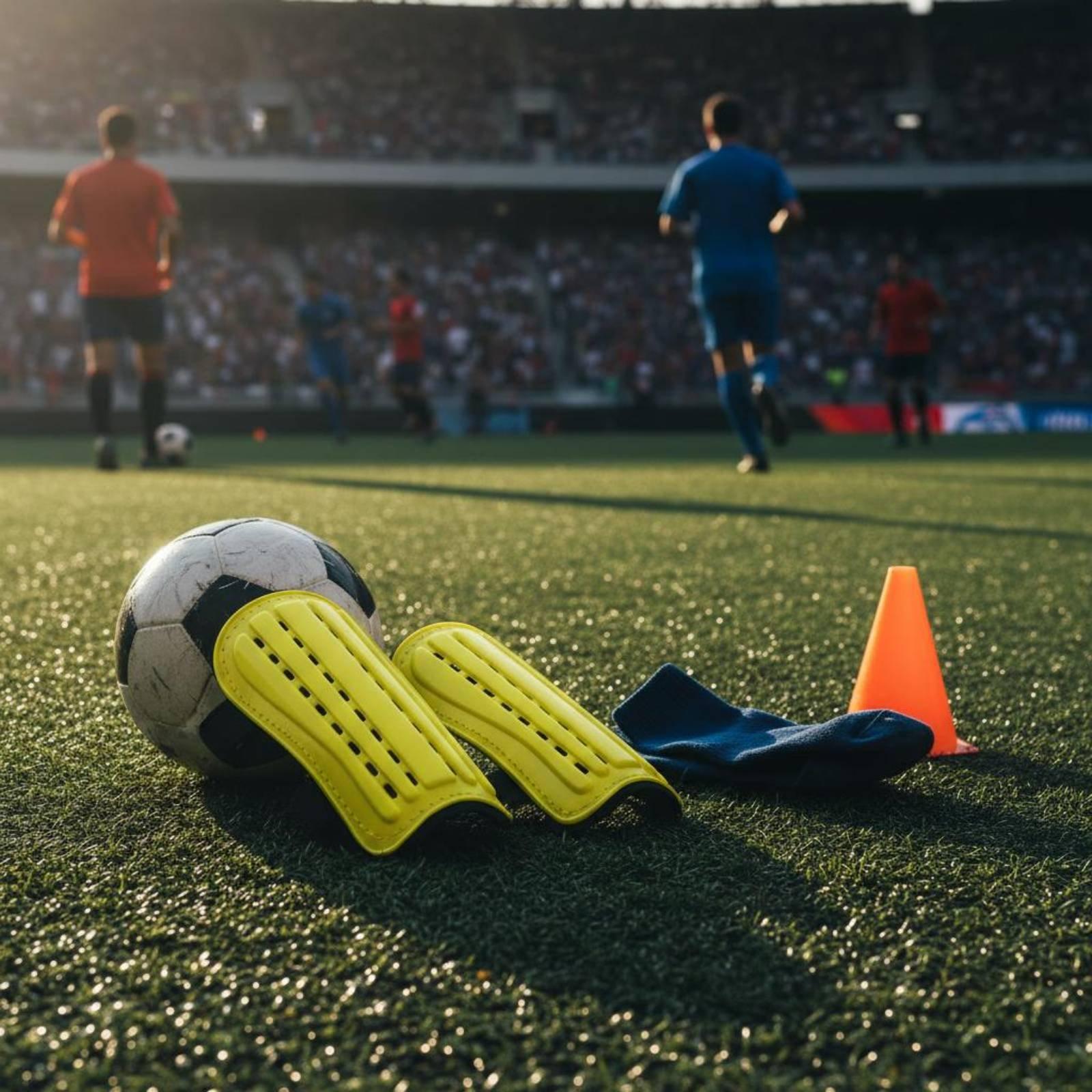 Sports Equipment For Training - Soccer Shin Guards with Fastening Straps